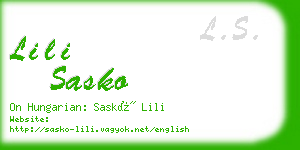 lili sasko business card